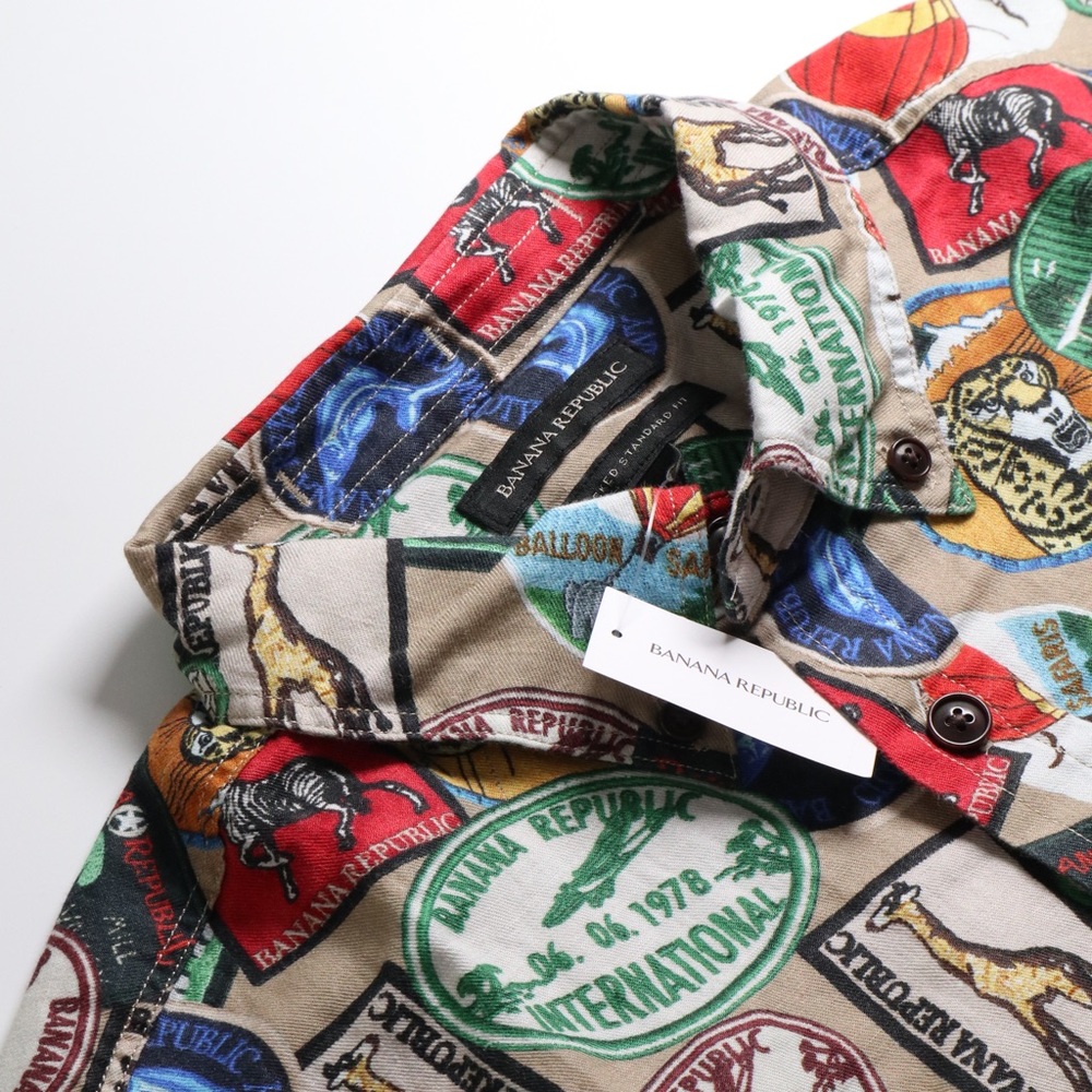 Banana Republic NWT Linen/Cotton Patchwork Expedition Shirt US L